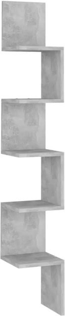 vidaXL Wand-Eckregal in Betongrau aus Holzwerkstoff, B/T/H: 20 x 20 x 127,5 cm - Bild 1