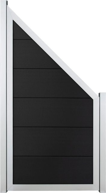 GroJaViento Zaunelement BPC in Anthrazitgrau mit silbernem Rahmen, B/H: 90 x 180 cm - Bild 1