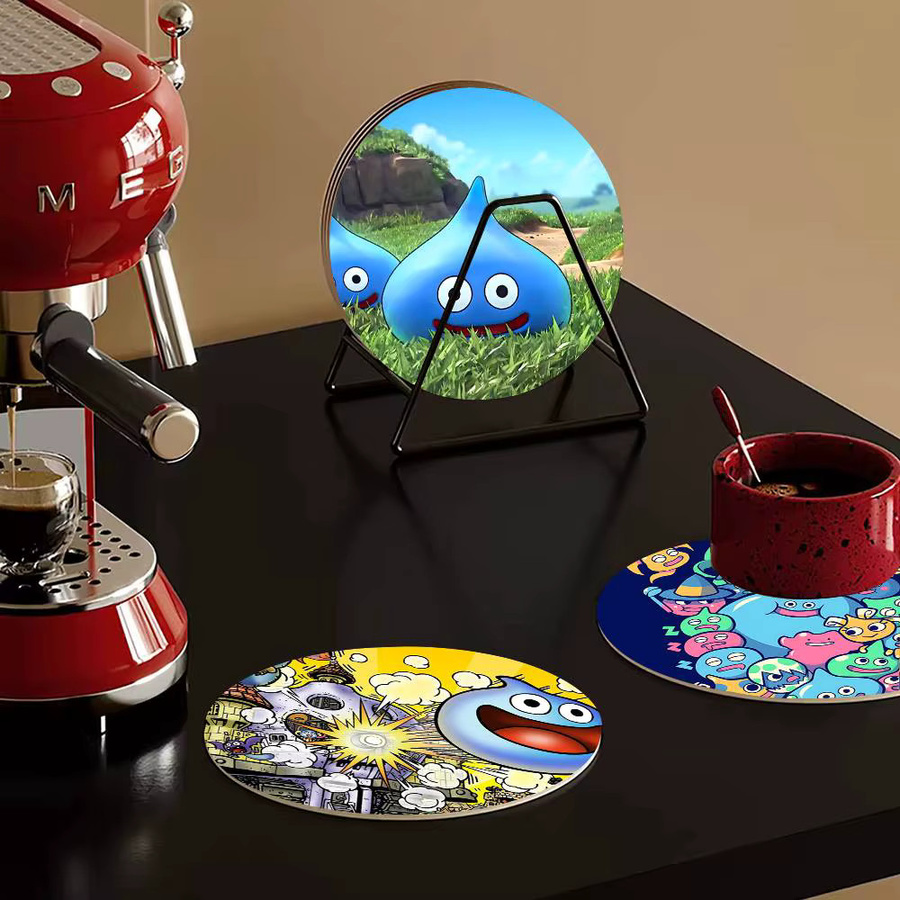 Holzuntersetzer Dragon Quest Rocket Slime mit Farbdruck, rund, Mehrfarbig - Bild 6