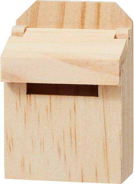 HobbyFun Miniatur Briefkasten Wichtel Puppenhaus Holz Beige - Bild 1