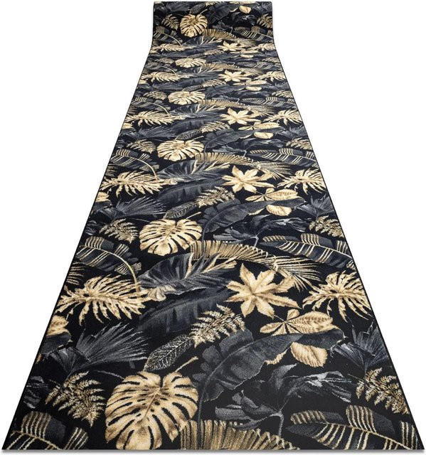 RugsX Läufer Monstera VG17671 Antirutsch Gold Schwarz B: 80 cm, L: 260 cm - Bild 1