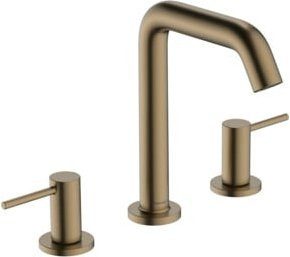 Hansgrohe Tecturis S 3-Loch-Waschtischarmatur mit Push-Open-Ablauf in Brushed Bronze - Bild 1