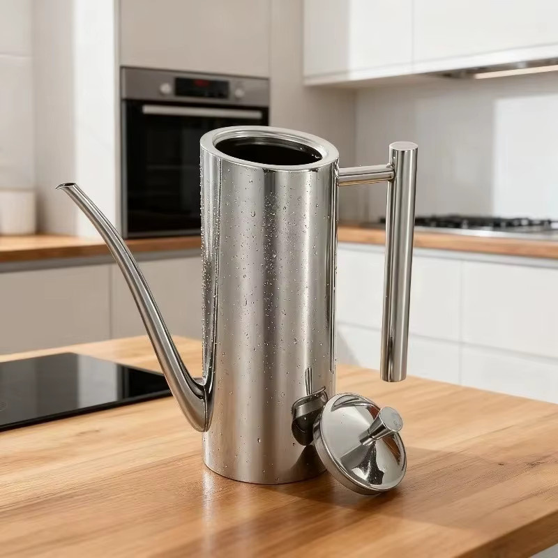 JUSTINLAU Ölkanne aus 304 Edelstahl mit langem Ausguss, Silber, 500 ml / 700 ml - Bild 2