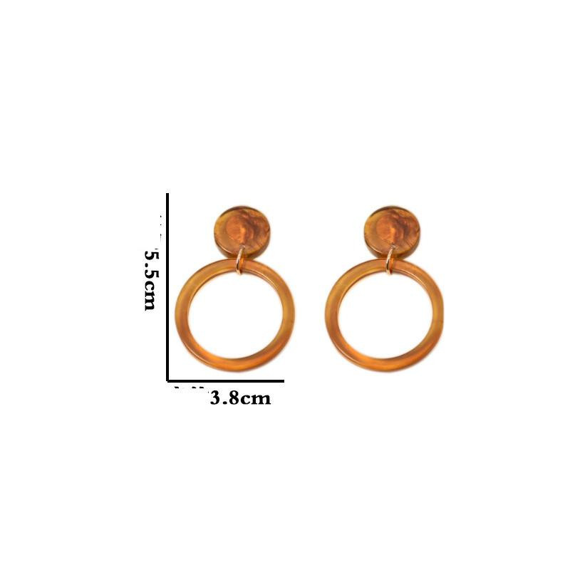 Wucifang Jewelry Clip-Ohrringe, Braun, Acryl, Damen - Bild 1