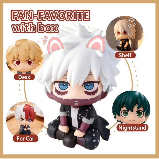 My Hero Academia Tomura Shigaraki, Izuku Midoriya, Katsuki Bakugo, Kute Chibi PVC Figur, 9,5 cm, Einzelfigur - Bild 1