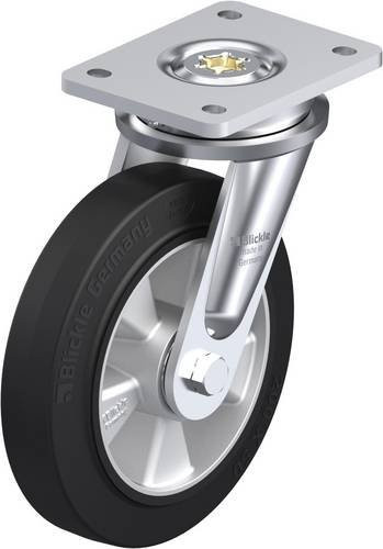 Blickle LO-ALEV 200K Lenkrolle in Schwarz und Silber mit 200 mm Rad-Durchmesser und 500 kg Tragfähigkeit - Bild 1