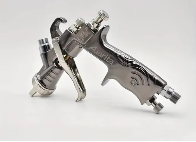 Auarita MP-500 HVLP Spritzpistole für Lackierungen, 1,3 mm Düse, 600 ml Becher, Farbe: Silber - Bild 4