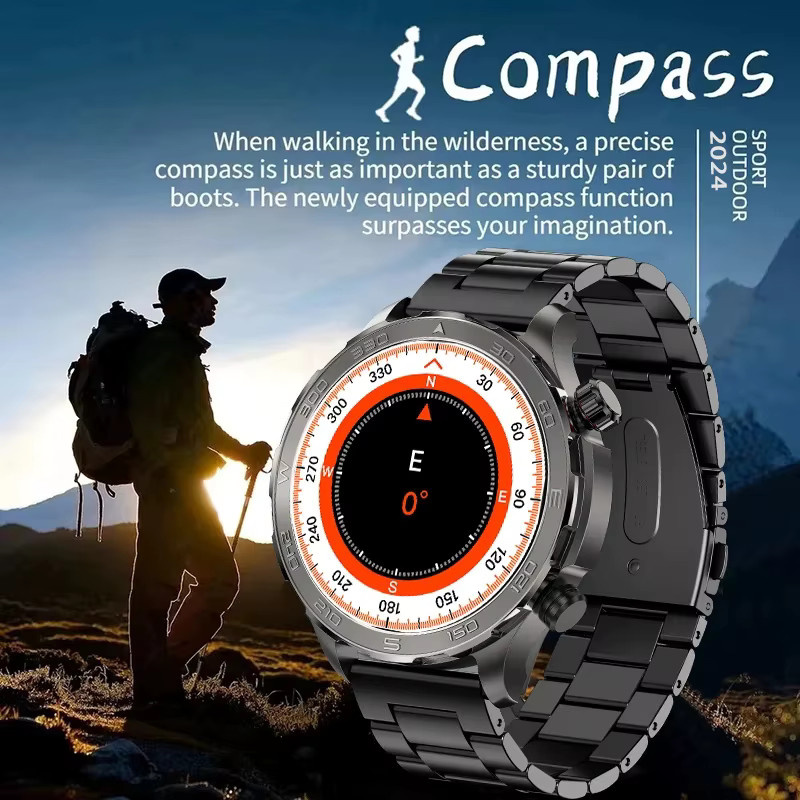 BOXUXING Smartwatch, Schwarz, Edelstahl, GPS, Rund - Bild 4