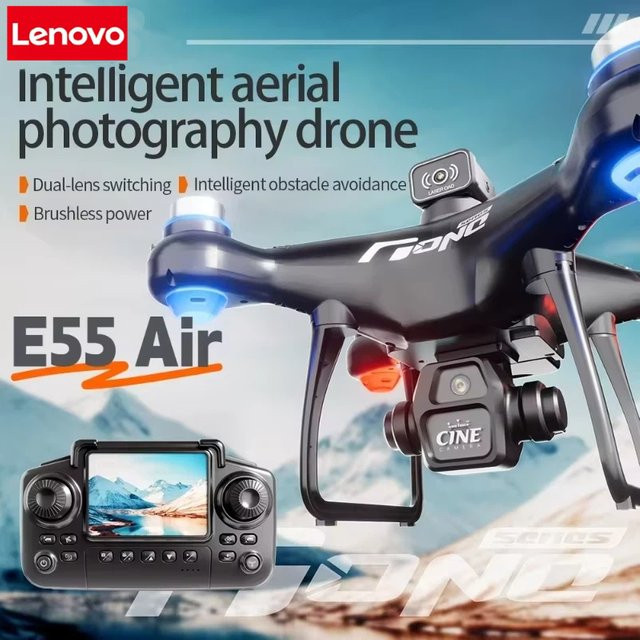 Lenovo E55 Mini Drohne mit Dual-Kamera 8K HD, GPS-Positionierung und Hindernisvermeidung, Brushless-Motor UAV - Bild 1