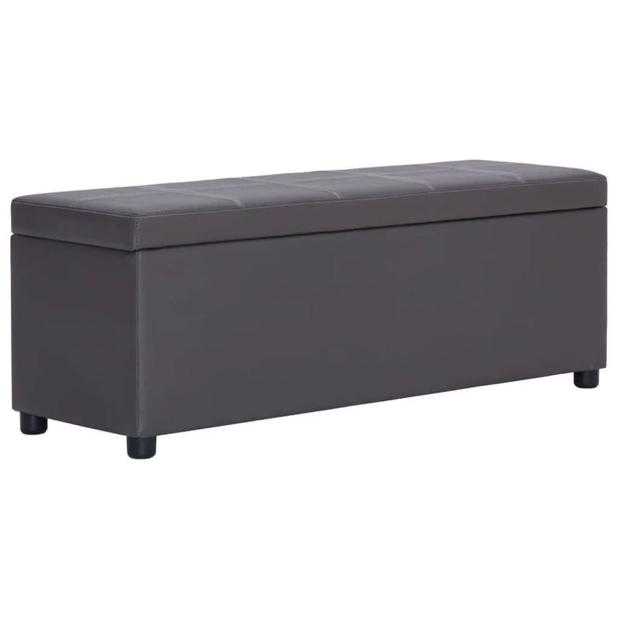 vidaXL Bank mit Staufach in Grau aus Kunstleder mit einer Breite von 116 cm - Bild 2