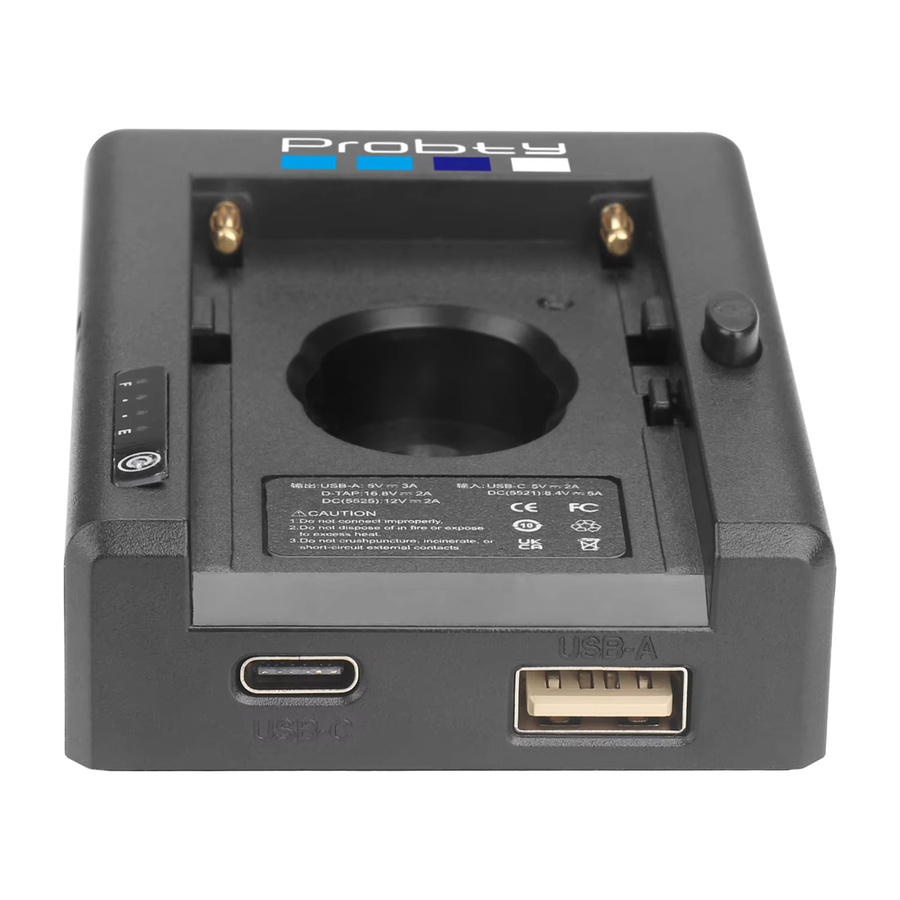 NP-F Batterie Adapterplatte mit LP-E6N Dummy-Batterie für Canon EOS R5, EOS R5C und BMPCC 4k/6k, Schwarz, mit USB-C Port und Dual-DC-Ausgängen - Bild 4