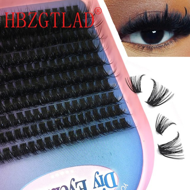 HBZGTLAD 5D Fluffy Cluster Lashes, 10 Reihen, D/DD Curl, 9-16 mm, Unisex - Bild 1