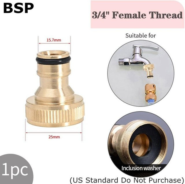 Simplistic Living Home Garten Bewässerung Schnellanschluss Adapter aus Messing in Gold für 1/2 Zoll Schläuche - Bild 1