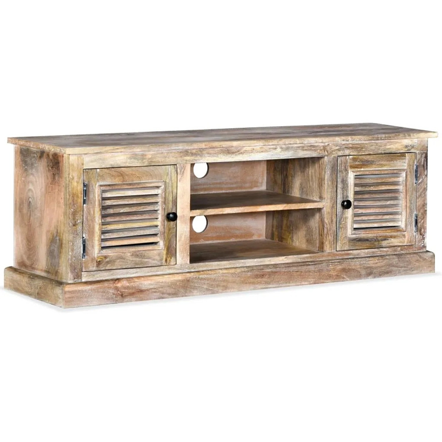 vidaXL TV-Schrank aus Massivholz Mango im Retro-Stil, Farbe: Braun, B/T/H: 120 x 40 x 30 cm - Bild 2
