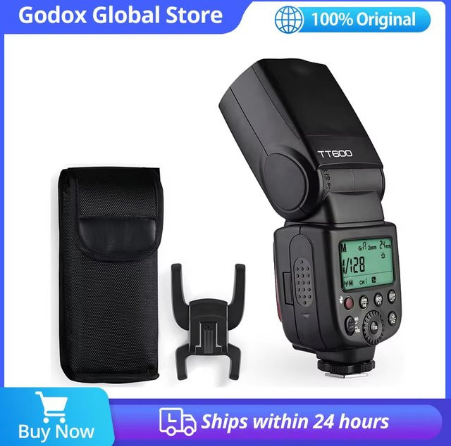 Godox TT600 Kamera-Blitzgerät mit 2,4G Wireless X-System in Schwarz für Canon, Nikon, Sony, Pentax, Olympus, Fuji und Lumix - Bild 1