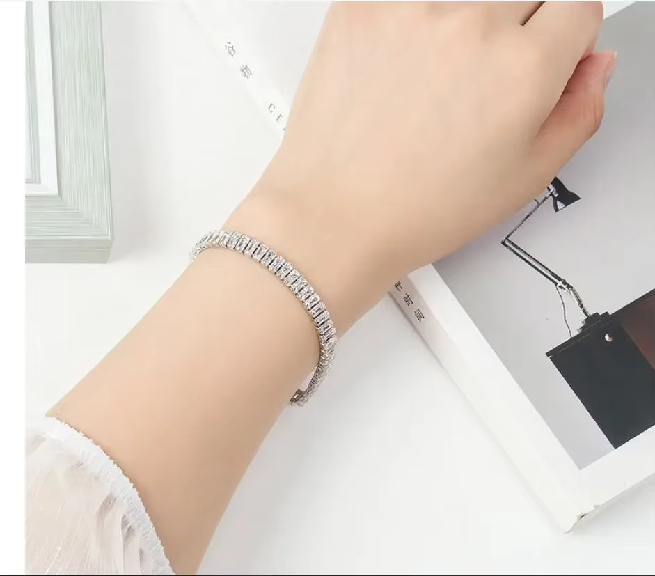Armband 925 Sterlingsilber, Zirkon-Kristall, 18 cm, Damen - Bild 2
