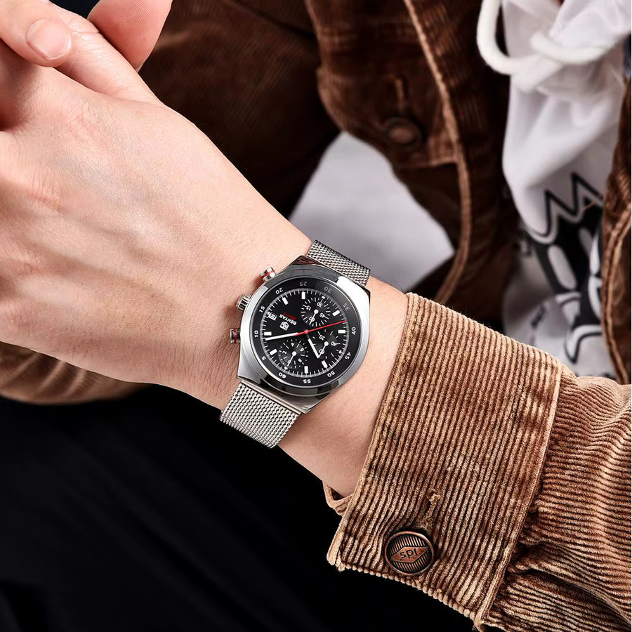BENYAR Armbanduhr, Quarz, Edelstahl, Blau, Herren - Bild 5