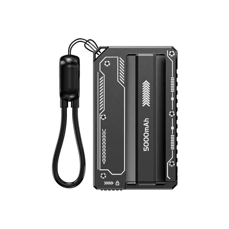 Tragbare Akku-Powerbank mit 5000 mAh und integrierten Kabeln für iPhone und Samsung - Bild 7