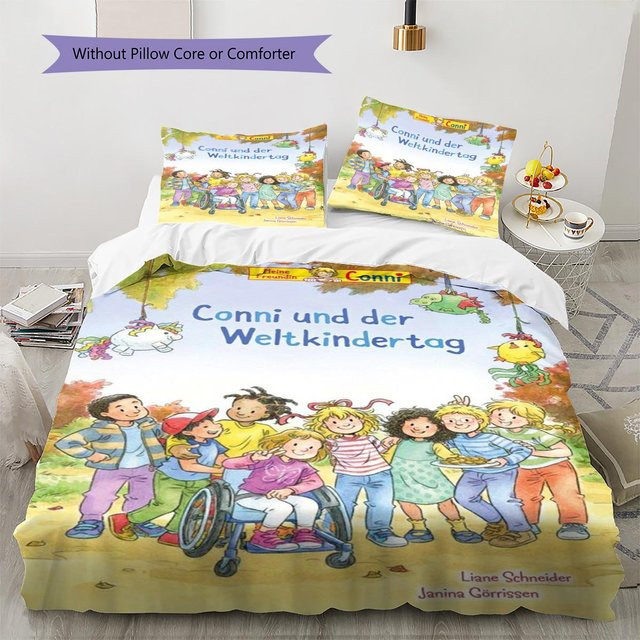 NuanSue Home Conni Bettwäsche Set mit Bettbezug und 2 Kissenbezügen, Mehrfarbig, B/H: 135 x 200 cm - Bild 1