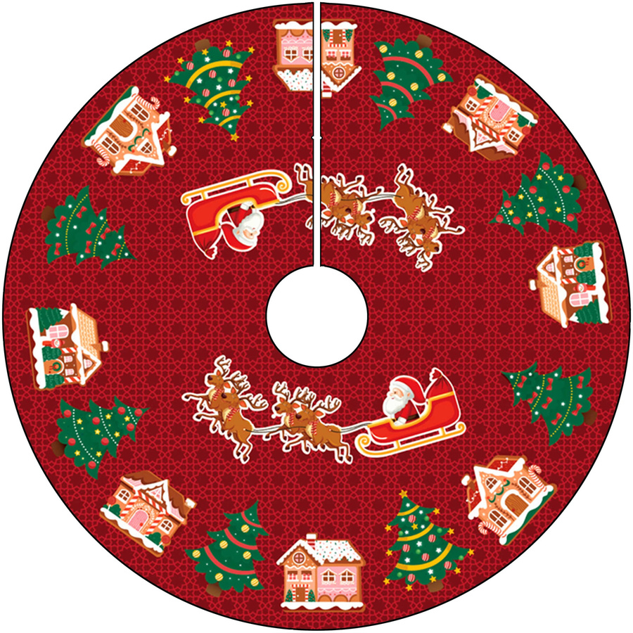 VIKAMA Weihnachtsbaumkleid in Rot aus Textil mit geometrischem Muster für deine moderne Weihnachtsdekoration - Bild 2