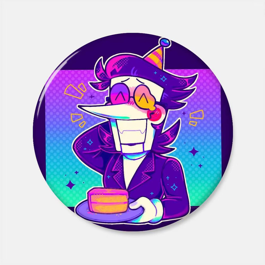 Deltarune Spamton Soft Button Pin, runder Metall-Anstecker, Kinder - Bild 6
