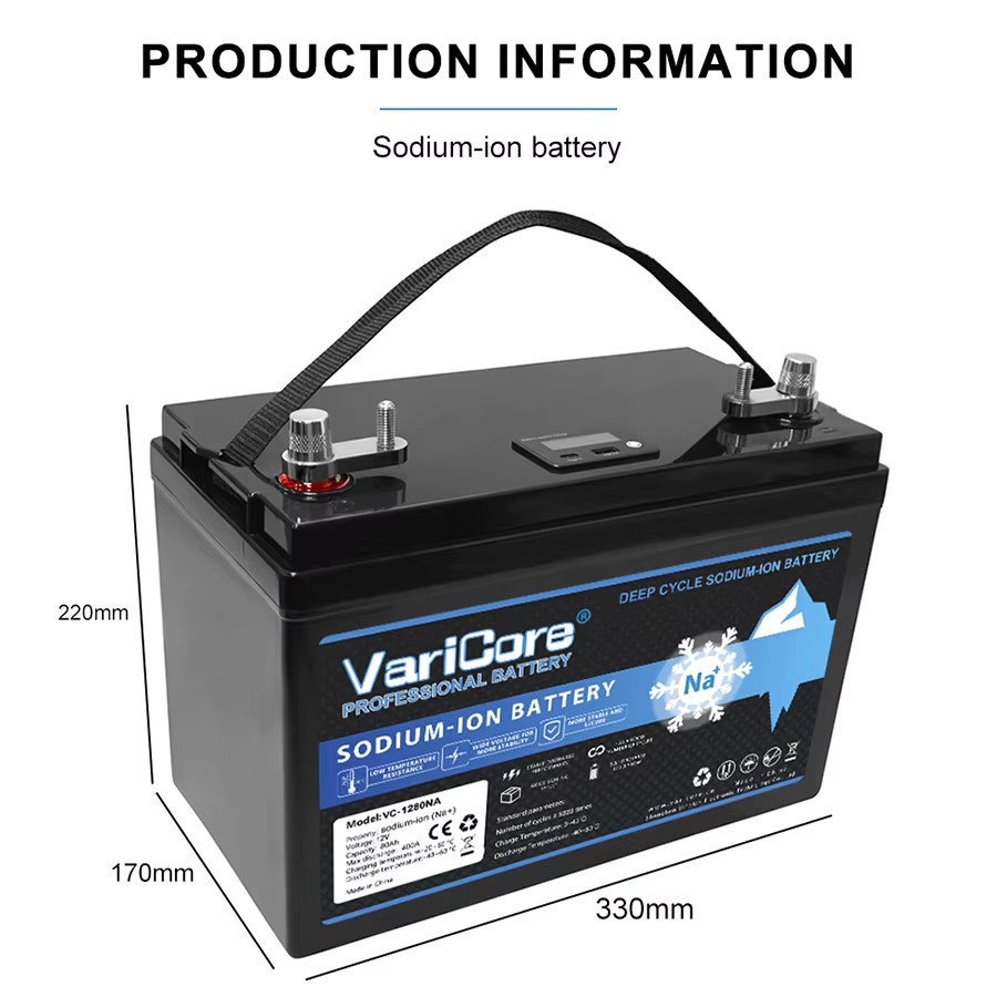 VariCore 12V 80Ah Natrium-Ionen-Speicherbatterie mit aktivem BMS Equalizer, kältebeständig bis -40°C, Farbe: Schwarz - Bild 4