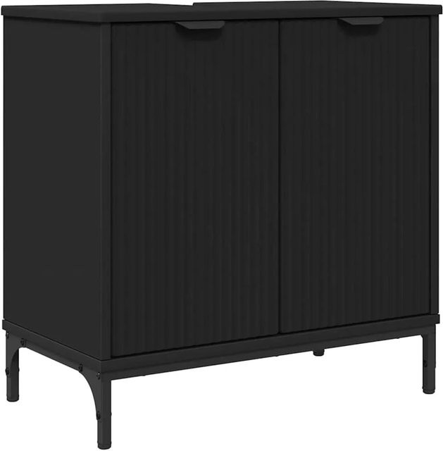 vidaXL Waschbeckenschrank Schwarz Modern B/T/H: 60,5 x 33,5 x 61 cm - Bild 1