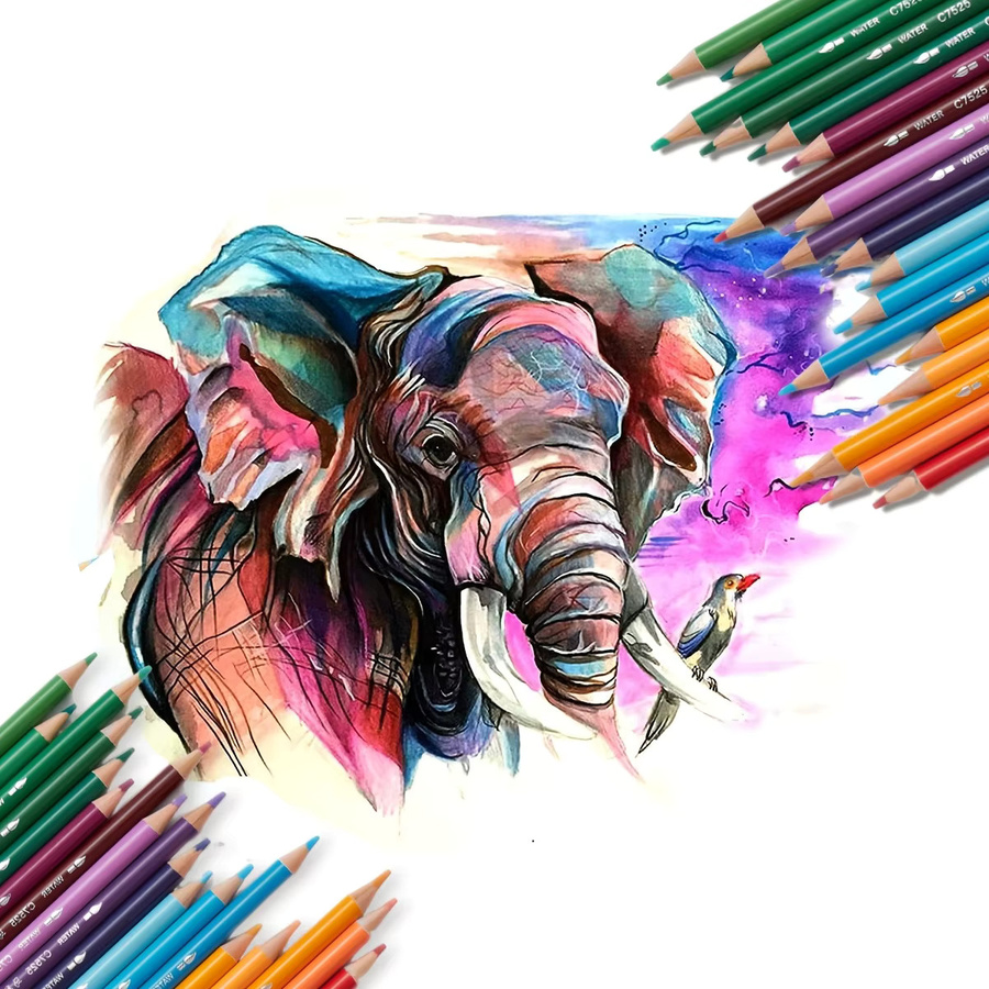 Marie’s Wasserlösliches Buntstift-Set in Künstlerqualität mit 36 Teilen, Mehrfarbiges Aquarell-Zeichenset mit Pinsel - Bild 3