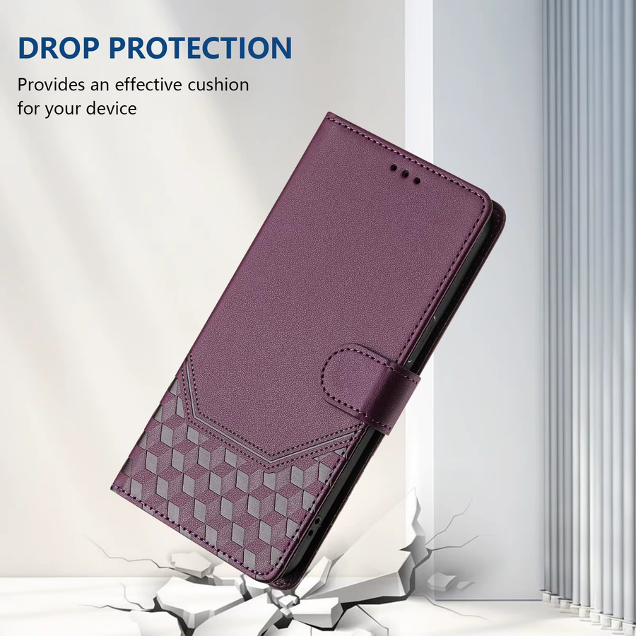 3D Leder Handyhülle mit Brieftaschenfunktion und Kartenfächern als Buchständer für Huawei P20 P30 P40 P50 P60 Pura 70 Mate 60 Pro Nova 12i 12s 9 in Lila - Bild 4