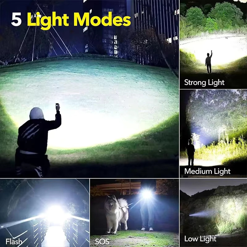 NEWBIRTH LED-Taschenlampe aus Metall, schwarz, über USB wiederaufladbar - Bild 3
