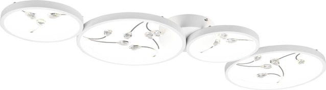 Trio LED Deckenleuchte Groovy in Weiß matt aus Glas, dimmbar, B/T/H: 95,5 x 40 x 6,5 cm - Bild 1