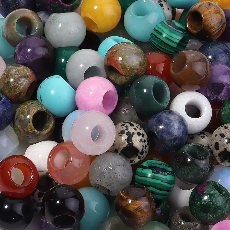 lacoogh Perlen Achat Jade Tigerauge Türkis, 12mm, Unisex - Bild 5