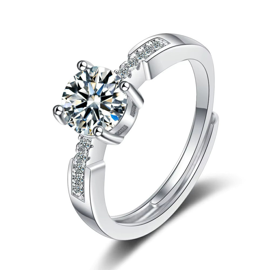 SAY Moissanit-Ring, 925 Silber, Damen, Verlobungsring - Bild 2