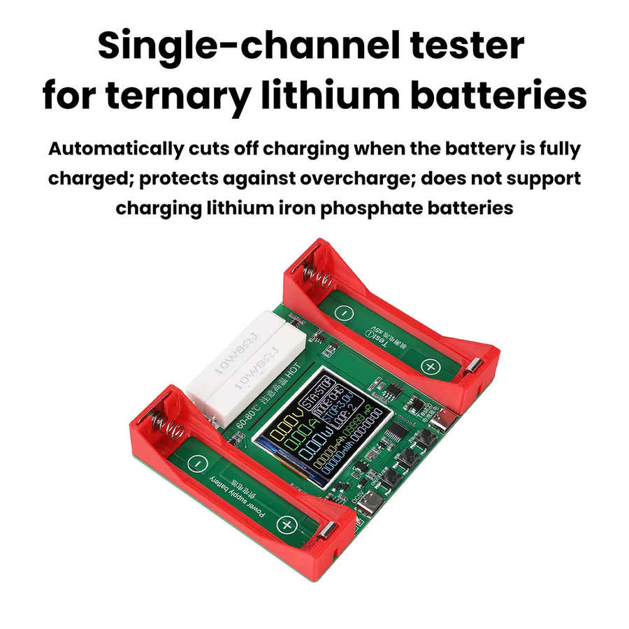 diymore 2-Draht Lithium-Batterietester für 21700 Akkus mit USB-C Anschluss, Automatischer Lade- und Entladetester zur Kapazitätsmessung und Elektronischer Lasttester, DC5V - Bild 2