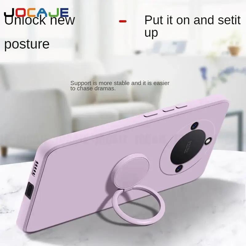 Magnetische Flüssigsilikon Handyhülle mit Ringständer und Lanyard für Realme 11 Pro Plus, 13 Pro Plus, 12X und 12 Plus - Bild 2