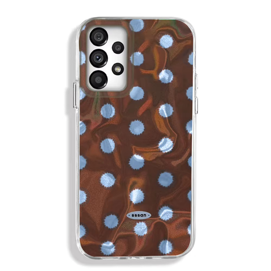 Samsung Handyhülle mit Polka Dots Design in Braun und Rosa für verschiedene Galaxy Modelle - Bild 3