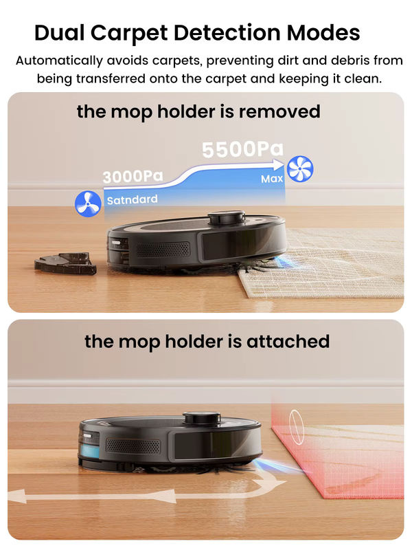 Lefant M2 Pro Roboterstaubsauger mit Mopp in Weiß mit selbstentleerender Station, 6000 Pa Saugkraft, DTOF-Lasernavigation, PSD-Hindernisvermeidung und Wi-Fi/Alexa-Steuerung - Bild 7