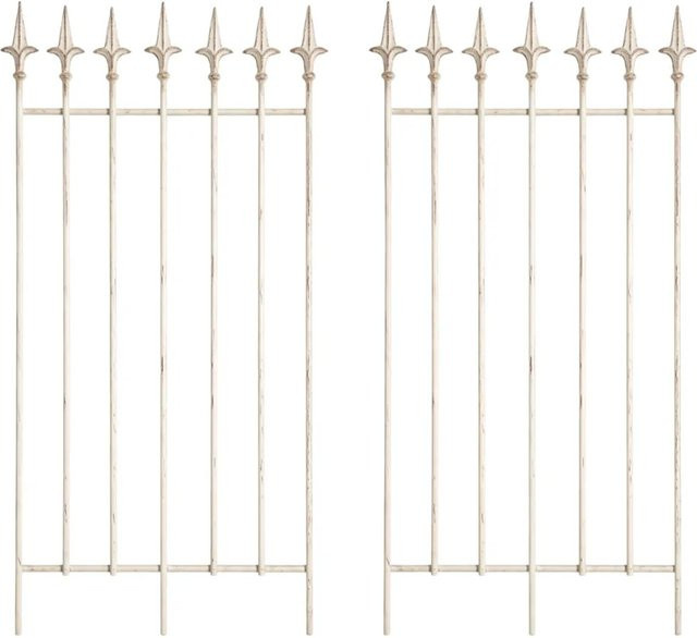 DELUKE Rankgitter FREYA 2er Set Metall Antik-Creme Rankhilfe für Kletterpflanzen im Garten, B: 50 cm, T: 0,7 cm, H: 100 cm - Bild 1