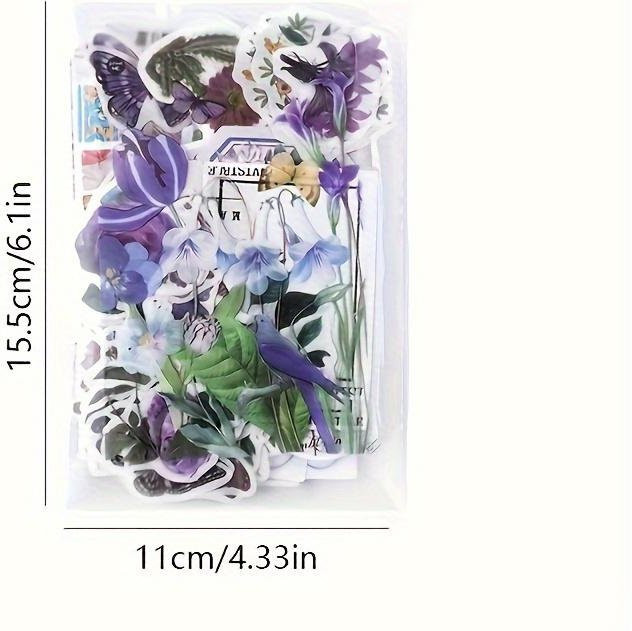 200 Stück Vintage Blumen- und Schmetterlingsaufkleber Set in Multicolor für Scrapbooking und DIY-Bastelarbeiten - Bild 1