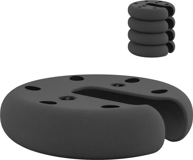 Outsunny Pavillon Gewichte 4er Set aus schwarzem PE-Zement mit 2,2 kg pro Stück, Durchmesser: 20 cm, Höhe: 4,5 cm - Bild 1