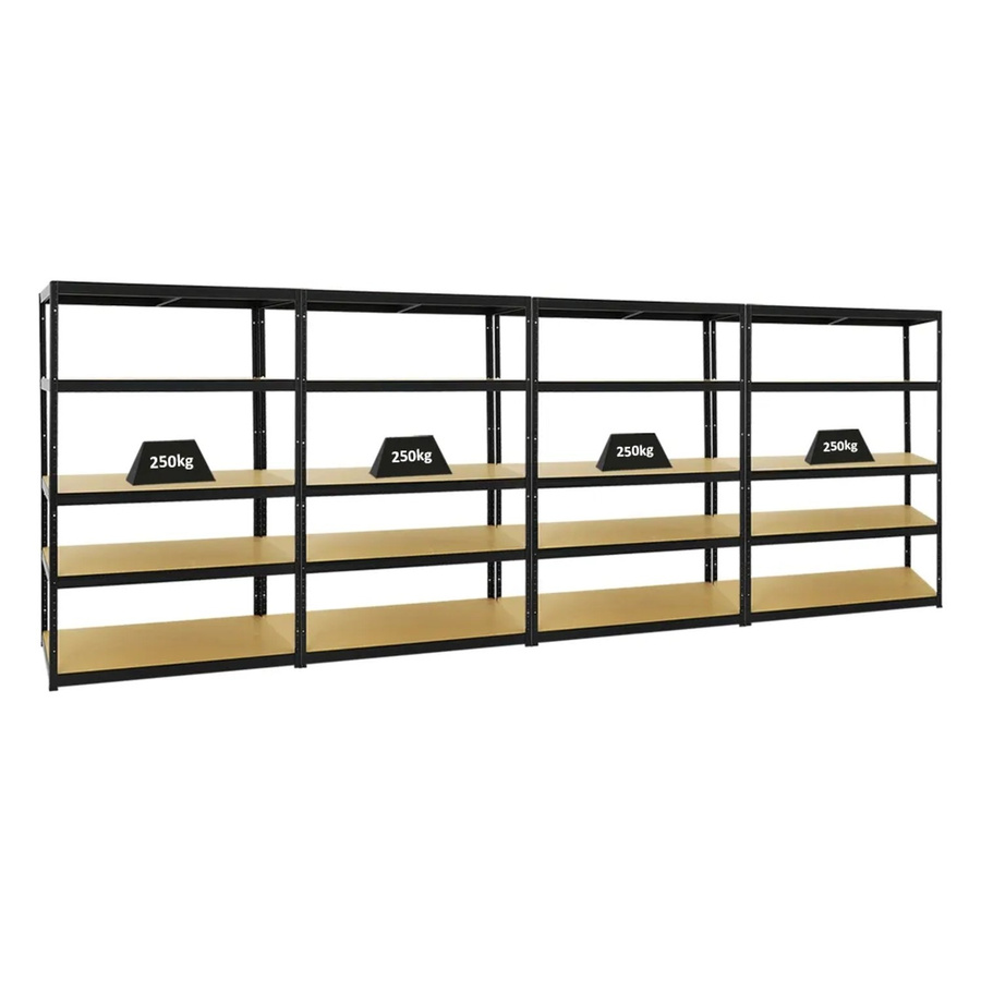 PROREGAL Big Elephant M Schwerlastregal Set aus 4 Einheiten, Schwarz, H x B x T: 180 x 120 x 60 cm - Bild 2