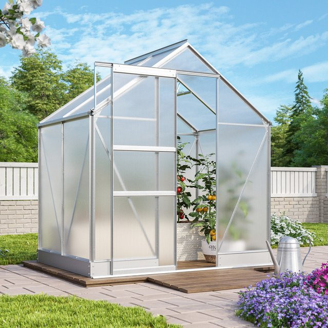 Vitavia Gewächshaus Apollo 2500 aus eloxiertem Aluminium mit 6 mm HKP, 2,5 m² in Silber - Bild 1