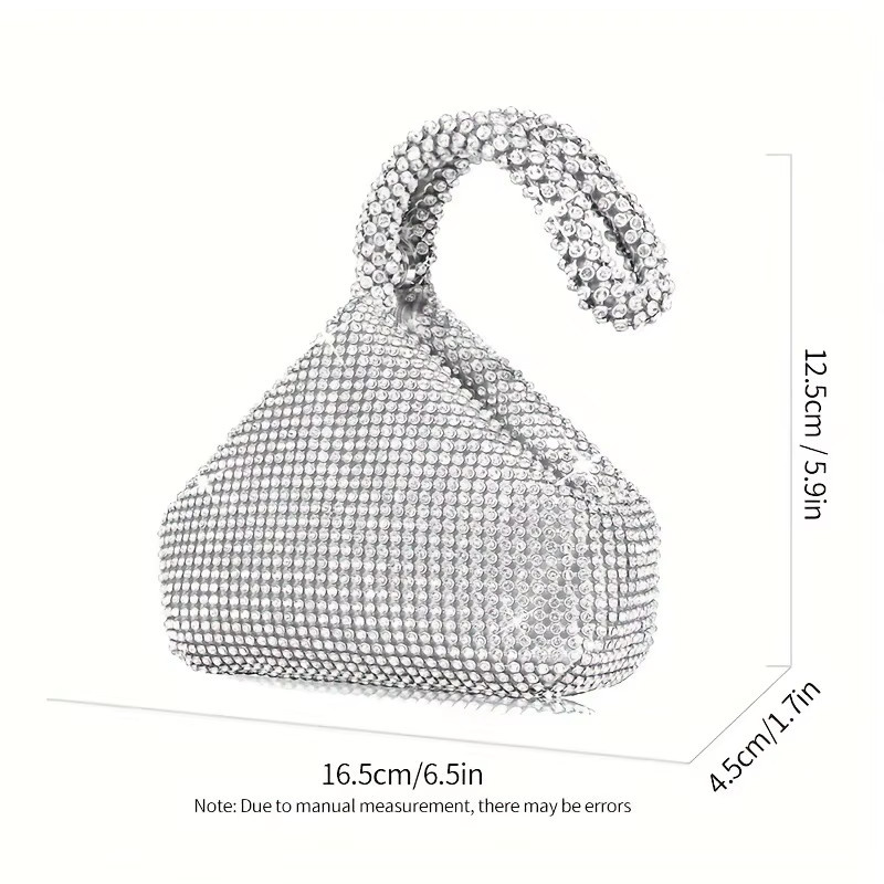 FXZLLQ Mini-Clutch mit Strasssteinen, Damen - Bild 2