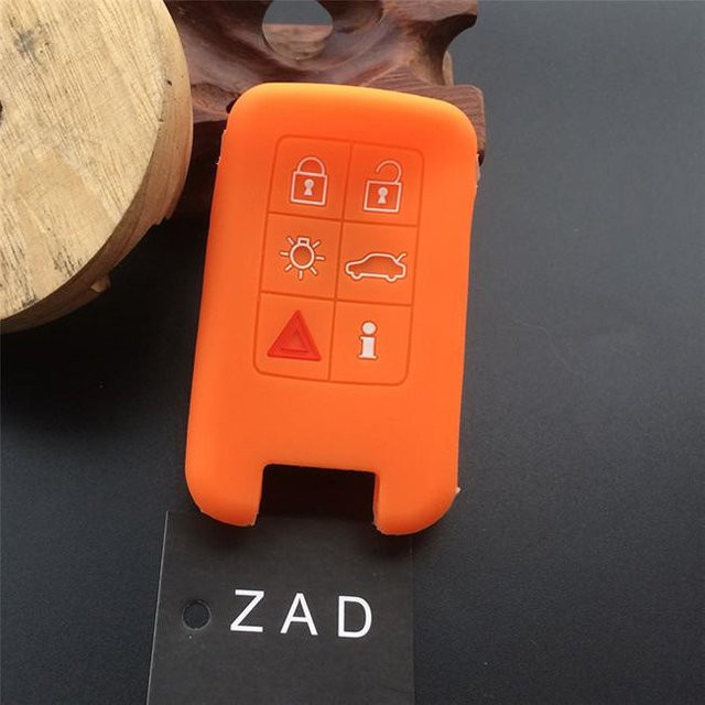 ZAD Silikonkautschuk Auto Smart Key Hülle Abdeckung Set für Volvo S40 S60 S80 V50 V70 XC60 XC70 XC90 6-Tasten-Schlüssel in Orange - Bild 1