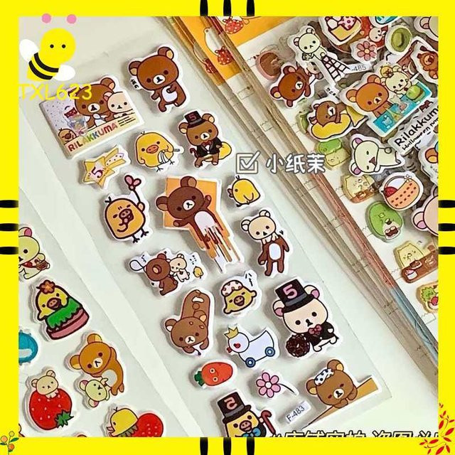 Rilakkuma Bubble Sticker, 3D Puffy Sticker, multicolor - Bild 1