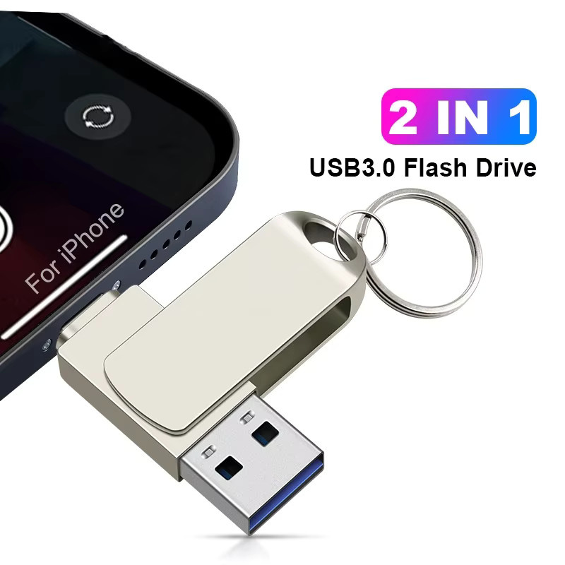 JASTER USB 3.0 Flash-Laufwerk Metall-Pendrive für iPad und iPhone in Schwarz oder Silber - Bild 2
