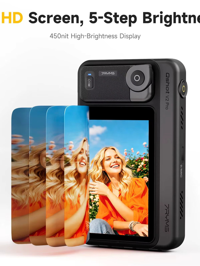 7RYMS Qshot V2 Pro Kabelloser Magnetischer Selfie-Monitor in Pink mit Lautsprecher, Fernbedienung und 4K/60fps Ausgang für dein Smartphone Vlog-Streaming - Bild 7