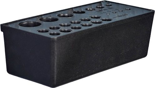 Küpper Systemhalter-Box aus Kunststoff in Schwarz mit 26 Einstecklöchern für Durchmesser 1,9 bis 16,4 mm - Bild 1