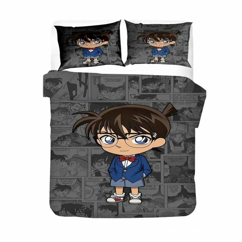 Binchi Outdoor Product Anime Detektiv Conan Bettwäscheset mit 3D-Druck, bestehend aus Bettbezug und Kissenbezügen, Mehrfarbig, Breite: 70 cm, Länge: 133 cm - Bild 2