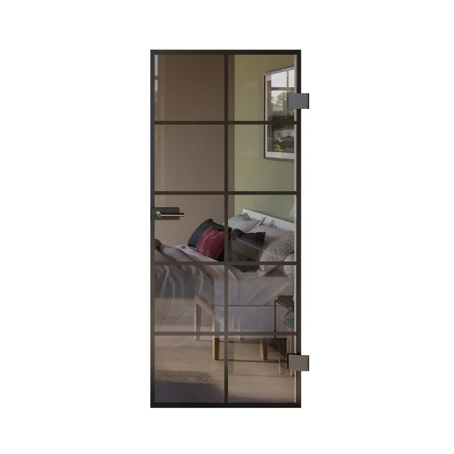Skyscope Portal Drehtür-Set Slimwork Typ 8 in Schwarz und Transparent mit Klarglas, B: 83,4 cm, H: 209,7 cm - Bild 2